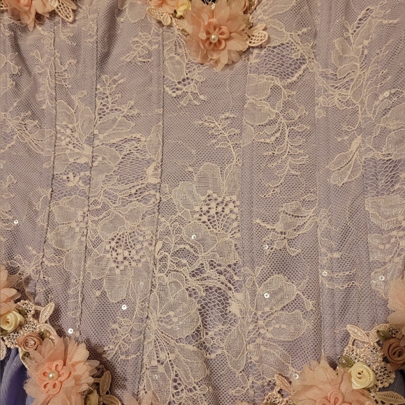 Sugar Thrillz Lavendar Pink Sparkle Fairy Dress With Flower Appliques - Picture 2 of 6